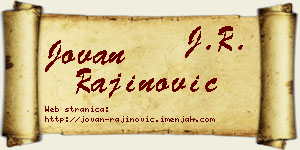 Jovan Rajinović vizit kartica